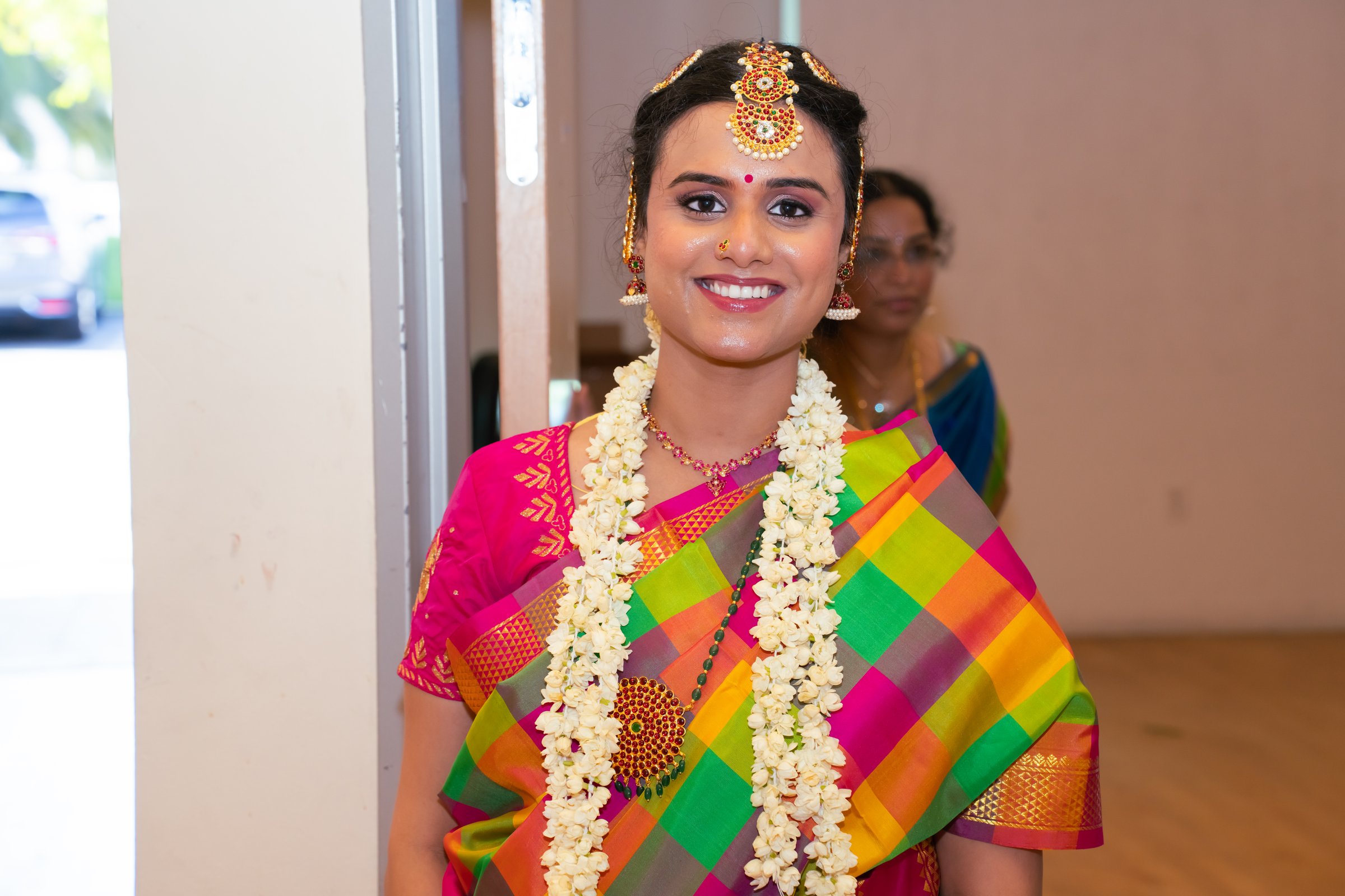 Baavana's traditional south indian baby shower 2024 jasmine garland portrait