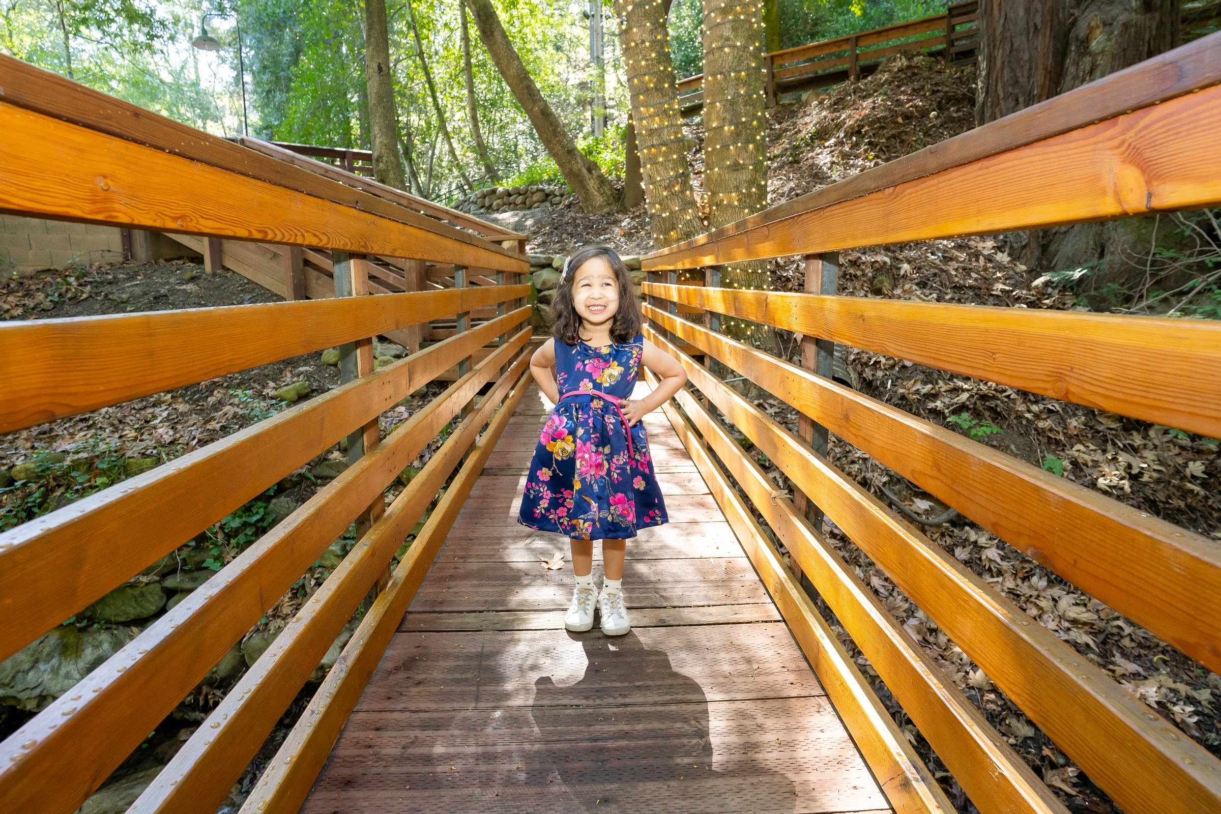 Sia's 3rd birthday girl on the forest boardwalk