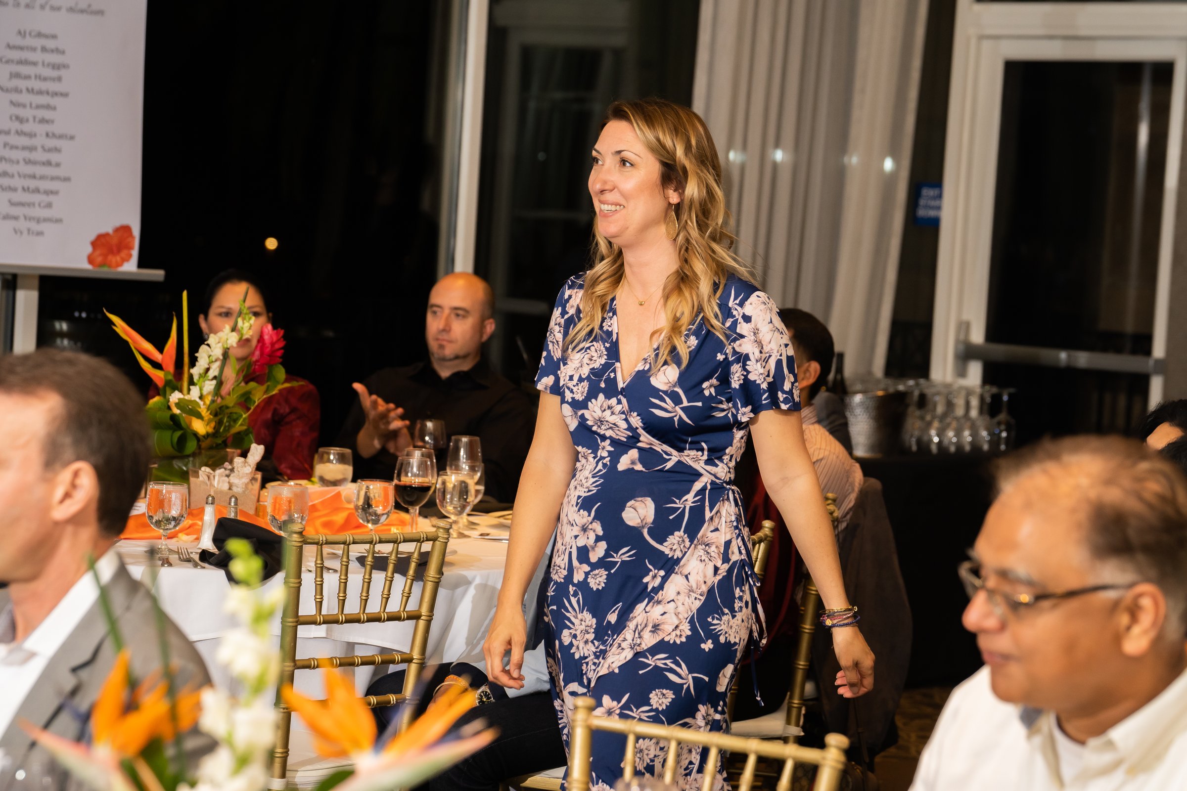 Silver creek valley country club fundraiser honoree standing to applause