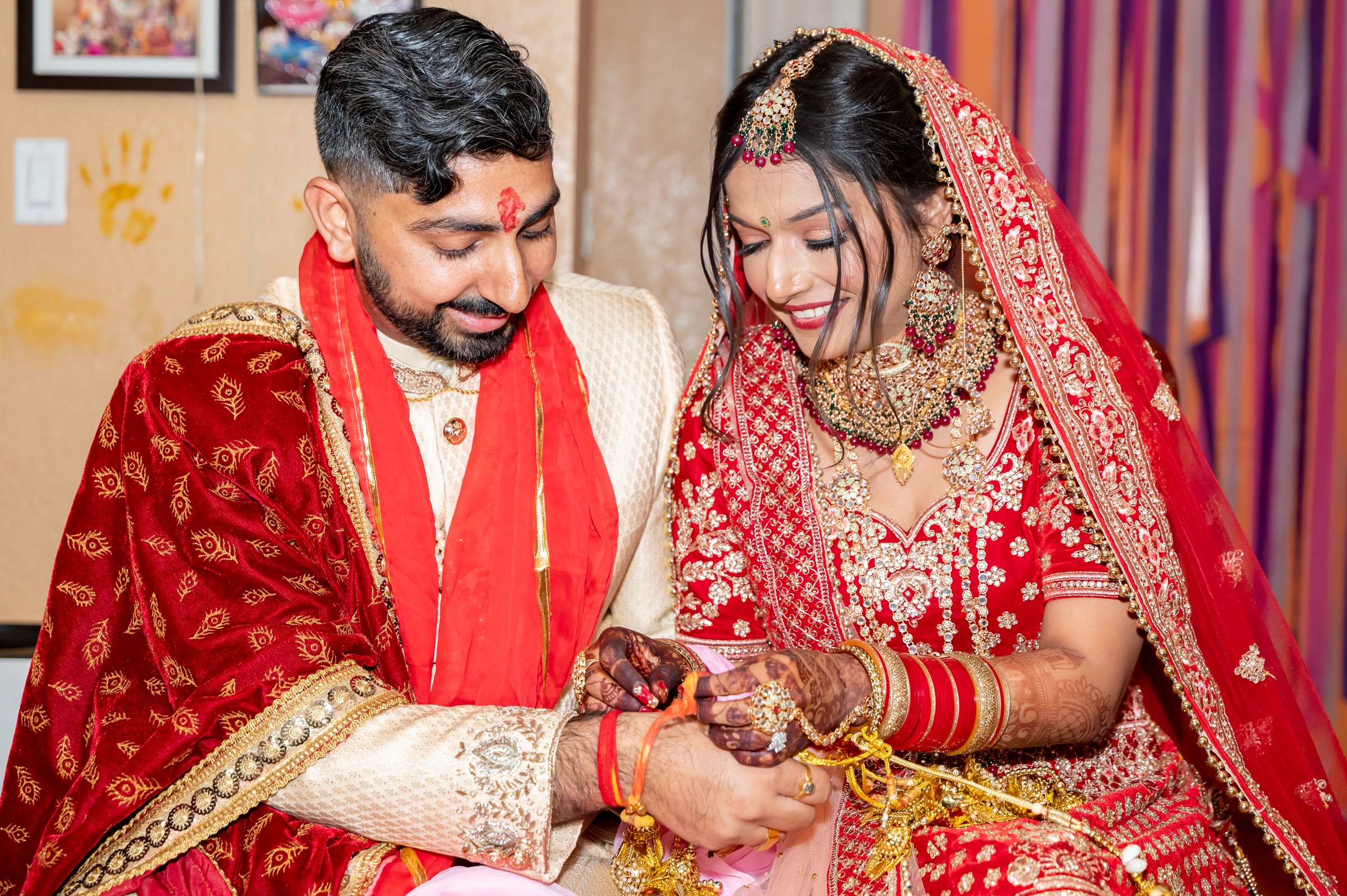 Alisha and pankaj thread ritual shared smile