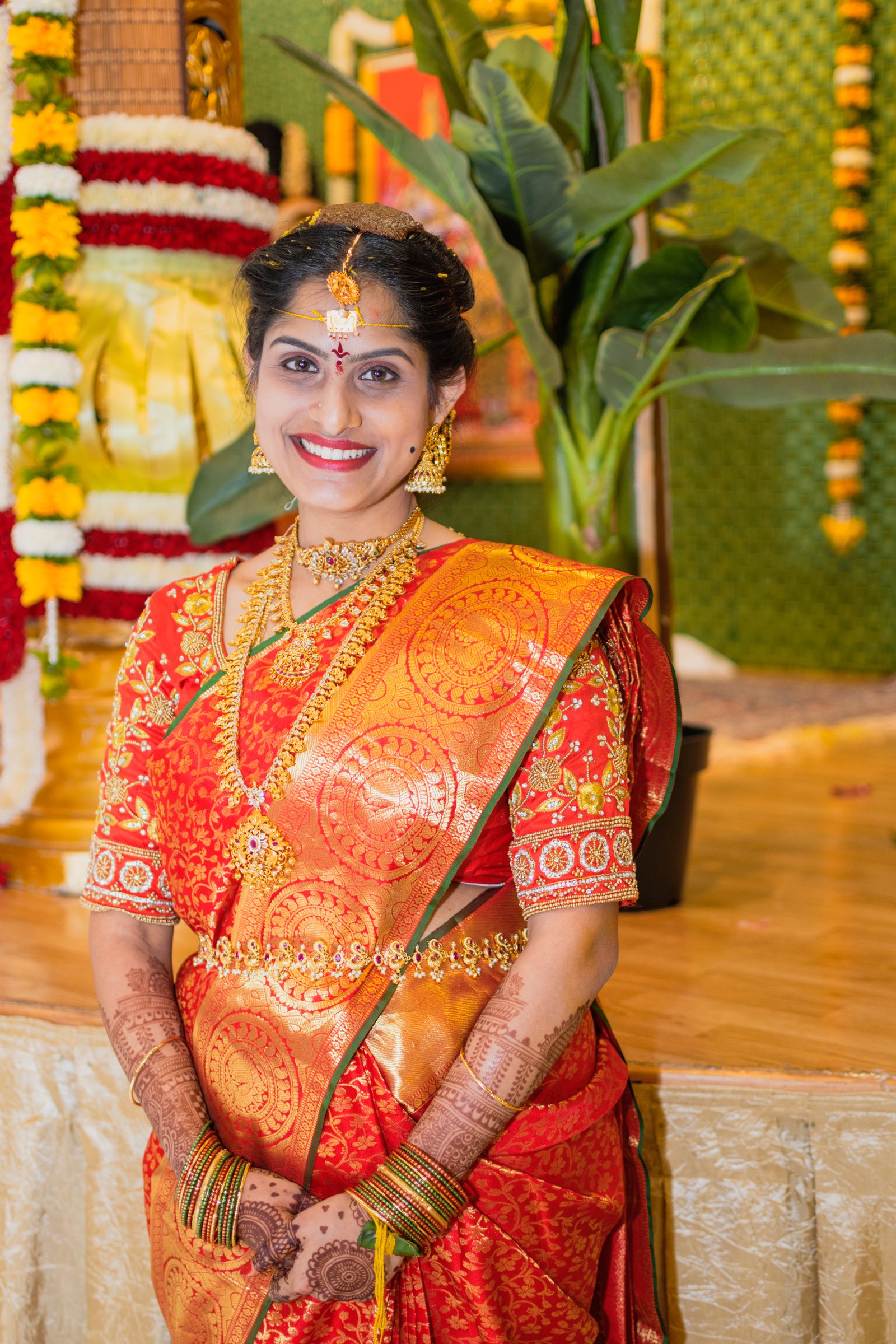 Supriya wedding bride full length red silk